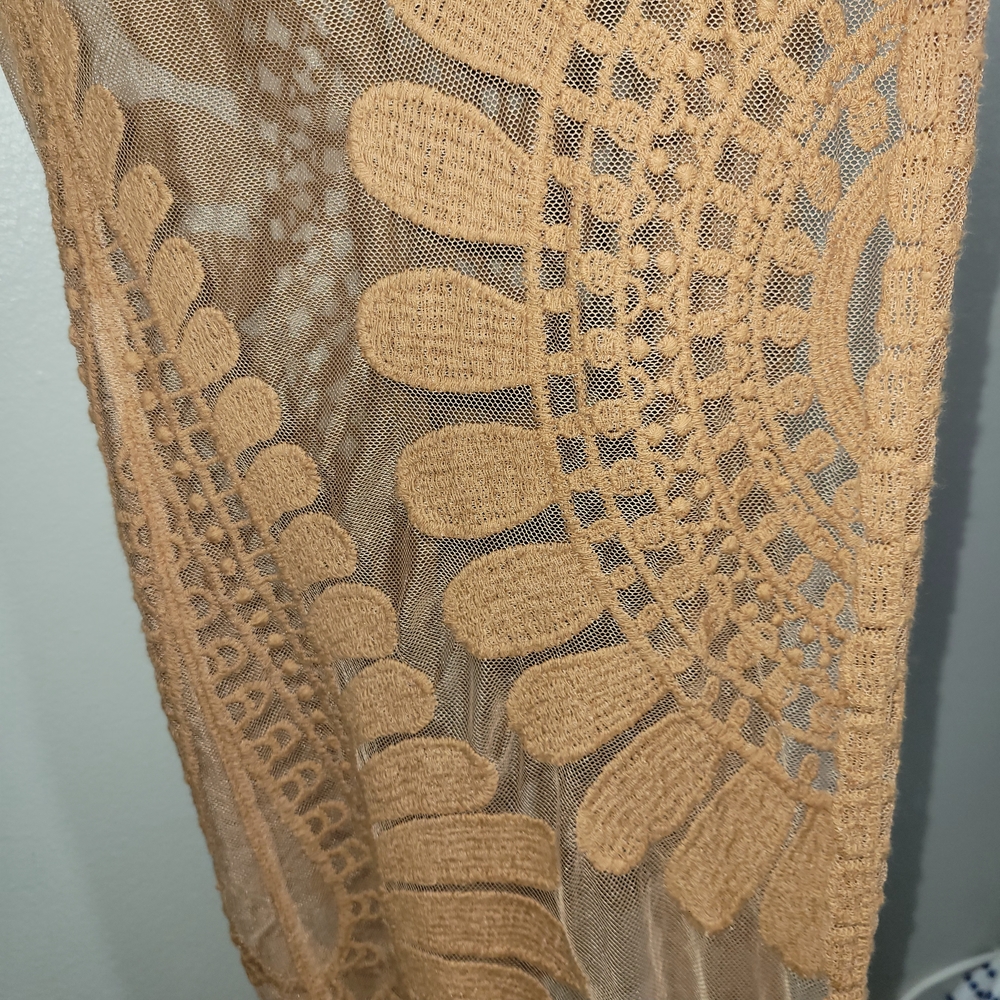 ☀️ Bohemian Tan Lace Kimono Size S - Picture 3 of 3